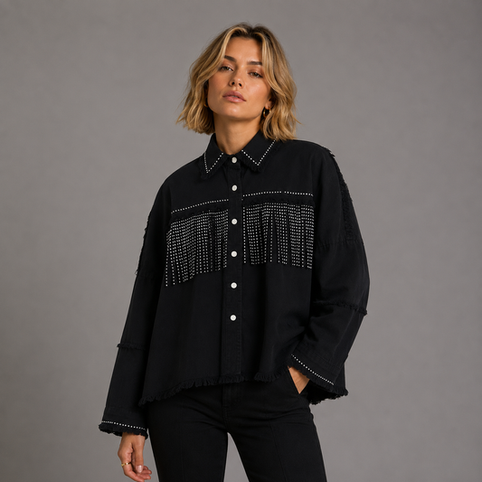 Chaqueta vaquera de flecos
