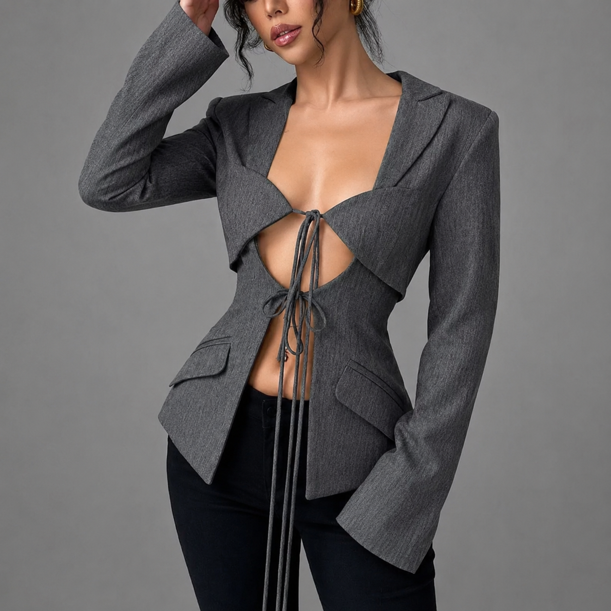 Top asimétrico de chaqueta